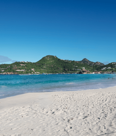 la plage de saint jean à st barths vue sur l'Eden Rock