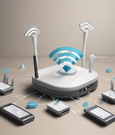 A computer setup is illuminated with blue and orange lighting. The monitor displays a photo editing software with an image of two people, possibly a couple, standing together outdoors. The desk features a keyboard, mouse, smartphone stand with a phone, and a small desktop computer with a visible Apple logo. The overall setting suggests a workspace focused on digital editing or photography.