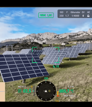 dron para informe de granjas solares