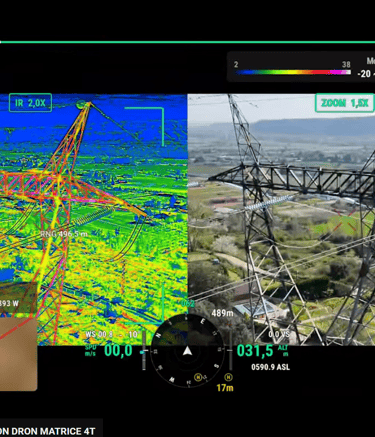 Dron observando con camara termica