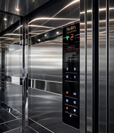Home elevator control panel with digital display installed in Jaipur residence