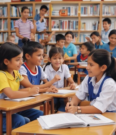 A crowd of people gather at a rally, with several holding signs. A young person with red hair stands in the foreground, looking to the side. The atmosphere is busy with individuals engaging in conversations, some capturing photographs. The signs include messages of empowerment and social justice.