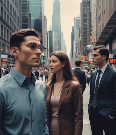 Jeunes techniciens dans une ville