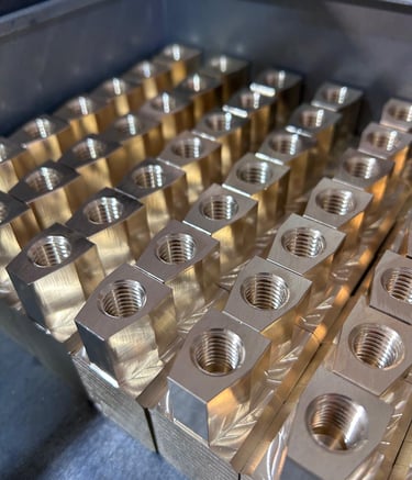 cnc made parts from brass with threads