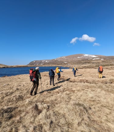Hillwalkers on group hike