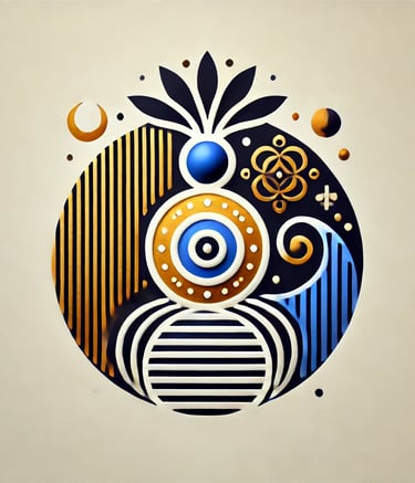 bold afrocentric logo representing Yoruba mythology in The Shadow Sky