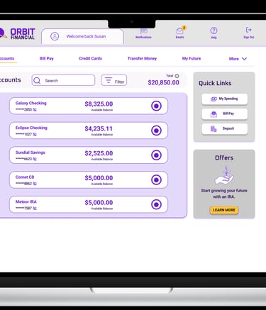 image of prototype banking website and app