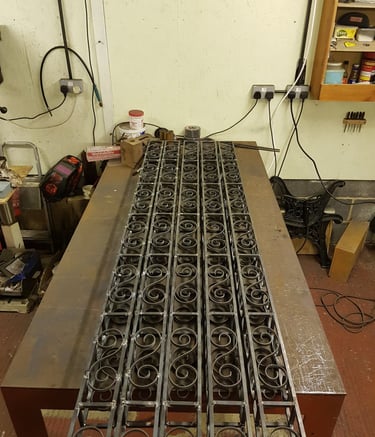 steel uprights hand made for a pergula 