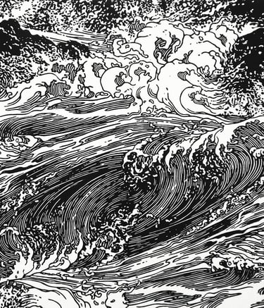 Linogravure sur papier 48  × 64 cm - © Eric Durant