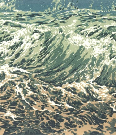 Linogravure sur papier 30  × 42 cm - © Eric Durant