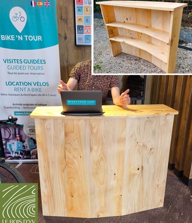 comptoir d'accueilen pin