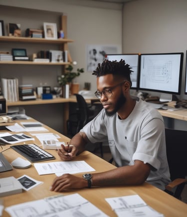 Satisfied client shaking hands with a marketing consultant in a bright office.