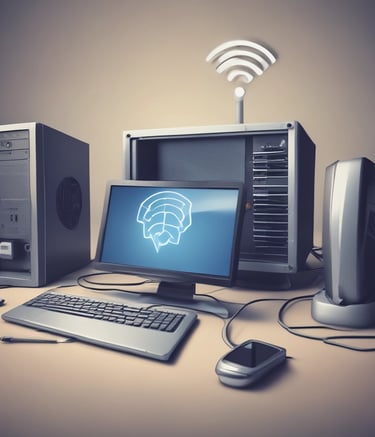 Close-up of hands repairing a computer motherboard with tools.