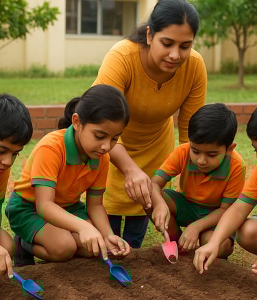 Children having some insights to planting seeds.