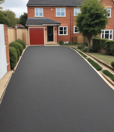 Close-up of a newly installed block paving driveway with clean edges.