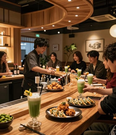 Sleek sushi bar with modern design and premium lighting