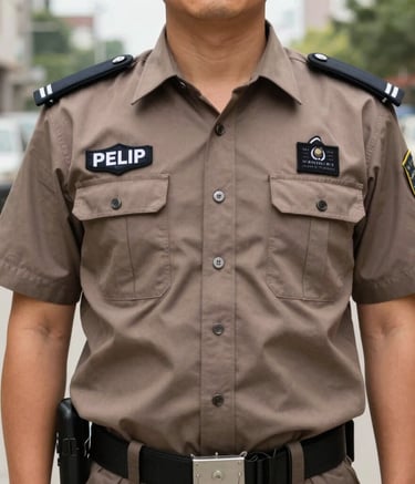 Security personnel coordinating via radio near a sleek patrol vehicle.