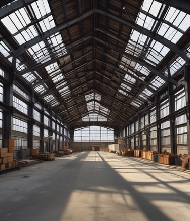 Finished steel components being loaded onto a truck.