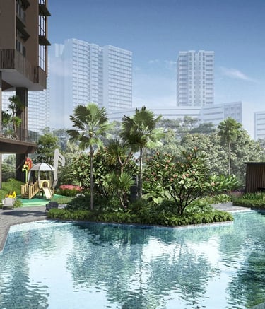 Striking modern skyscraper architecture of The Arcady at Boon Keng 