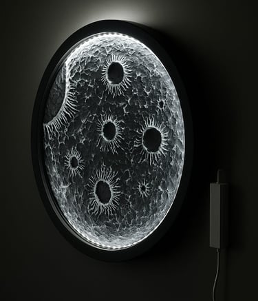 3D Ay Tablosu, Alçı Tablo, dekorasyon, Dekoratif