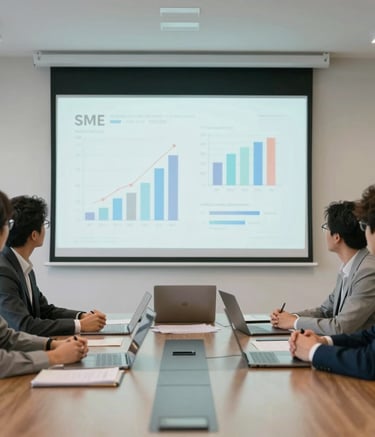a man riding a skateboard down a street next to tall buildings