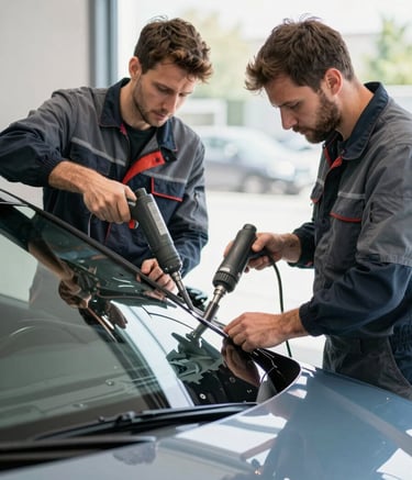 Remplacement complet de pare-brise sur véhicule moderne la Frette