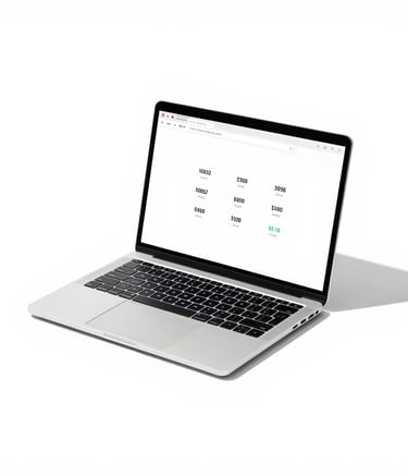 A clean laptop screen showing the hubara CRM dashboard with client list and invoices