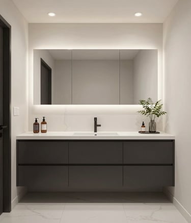 Bright living room renovation featuring minimalist design and natural textures