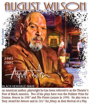 Cachet illustration of August Wilson