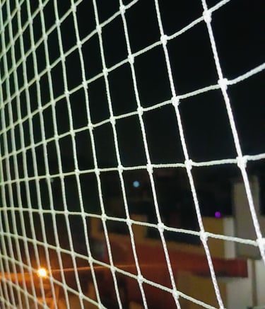 High rise apartment balcony pigeon nets in Vile Parle West area