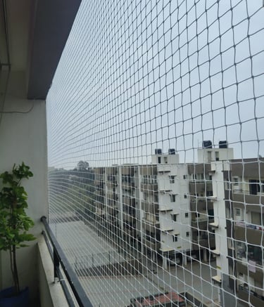 Clean and neat pigeon nets fixed on balcony in Dadar Mumbai