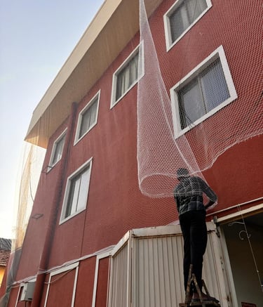 UV protected pigeon nets installed on Dadar apartment balcony