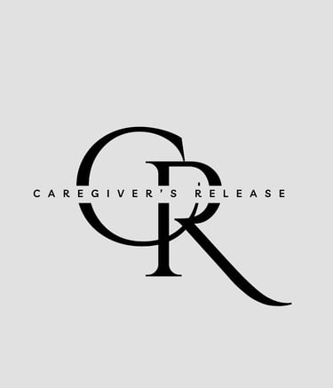 black and grey Caregivers Release logo