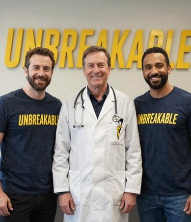 A group of athletes training together outdoors at sunrise.