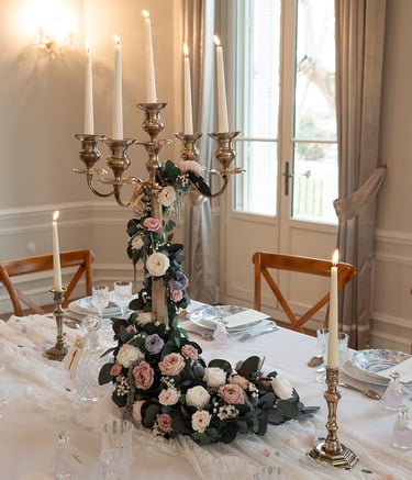 chandelier xl en laiton décoration table mariage