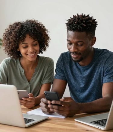 A smiling teenager proudly showing a piggy bank during a savings program.