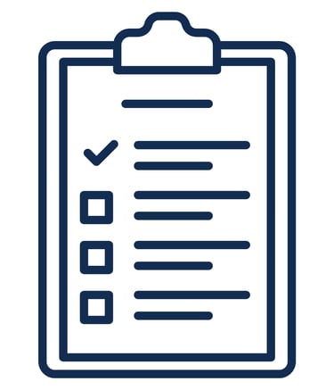 Ícone de checklist técnico representando elaboração de quesitos periciais.