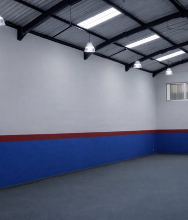 Pintura técnica de paredes em área operacional