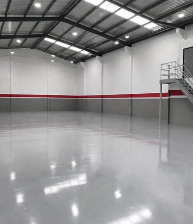 Paredes industriais com pintura de alta resistência