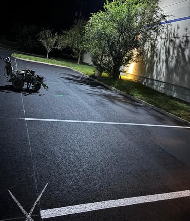 Demarcação de solo industrial com alta durabilidade