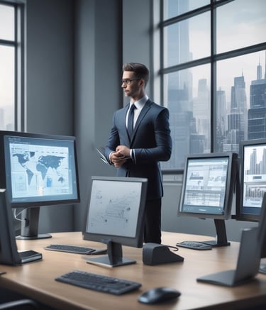 Close-up of hands configuring network cables and servers.