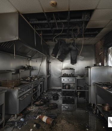 Cuuisine professionnelle sinistrée par dégâts des eaux