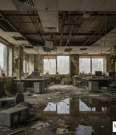 Bureaux commerciaux ayant eu un dégâts des eaux, restauration confiée à P.S.Immo