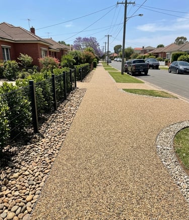 Permeable semi-flexible pathway paving in Melbourne designed for tree root protection and stormwater