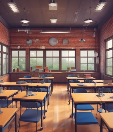 Boys School & College students engaged in a science lab experiment under teacher supervision.
