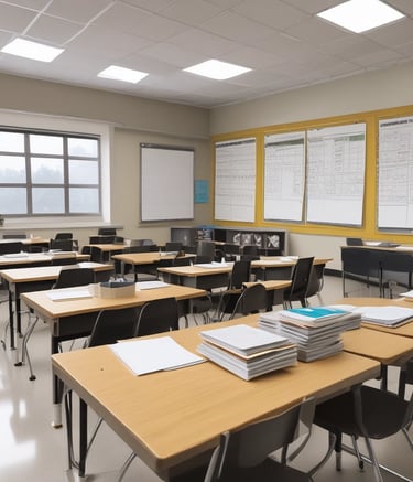Graphs and charts illustrating student progress data.