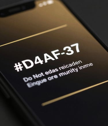 A sophisticated close-up of a digital interface on a high-end smartphone screen. The UI features sleek gold lines and minimalist white text against a deep black background, reflecting a premium and technological vibe. High-tech lighting effects in #D4AF37.