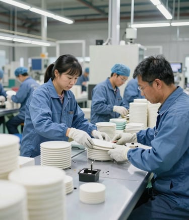 Smiling bakery owner packing fresh pastries for delivery.
