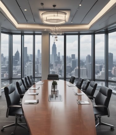 Boardroom meeting showing diverse professionals collaborating over business charts.