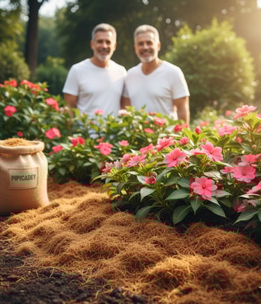 cocofiber digunakan sebagai litupan (mulching)